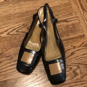 Charles Jourdan Paris Leather Slingback Pumps
